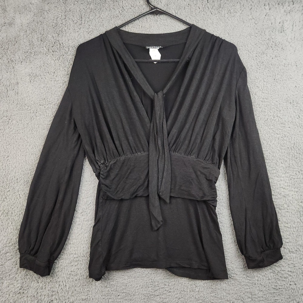 Vintage Y2K 90s Babydoll Wet Seal Top Large V-Neck Whimsigoth Coquette Milkmaid